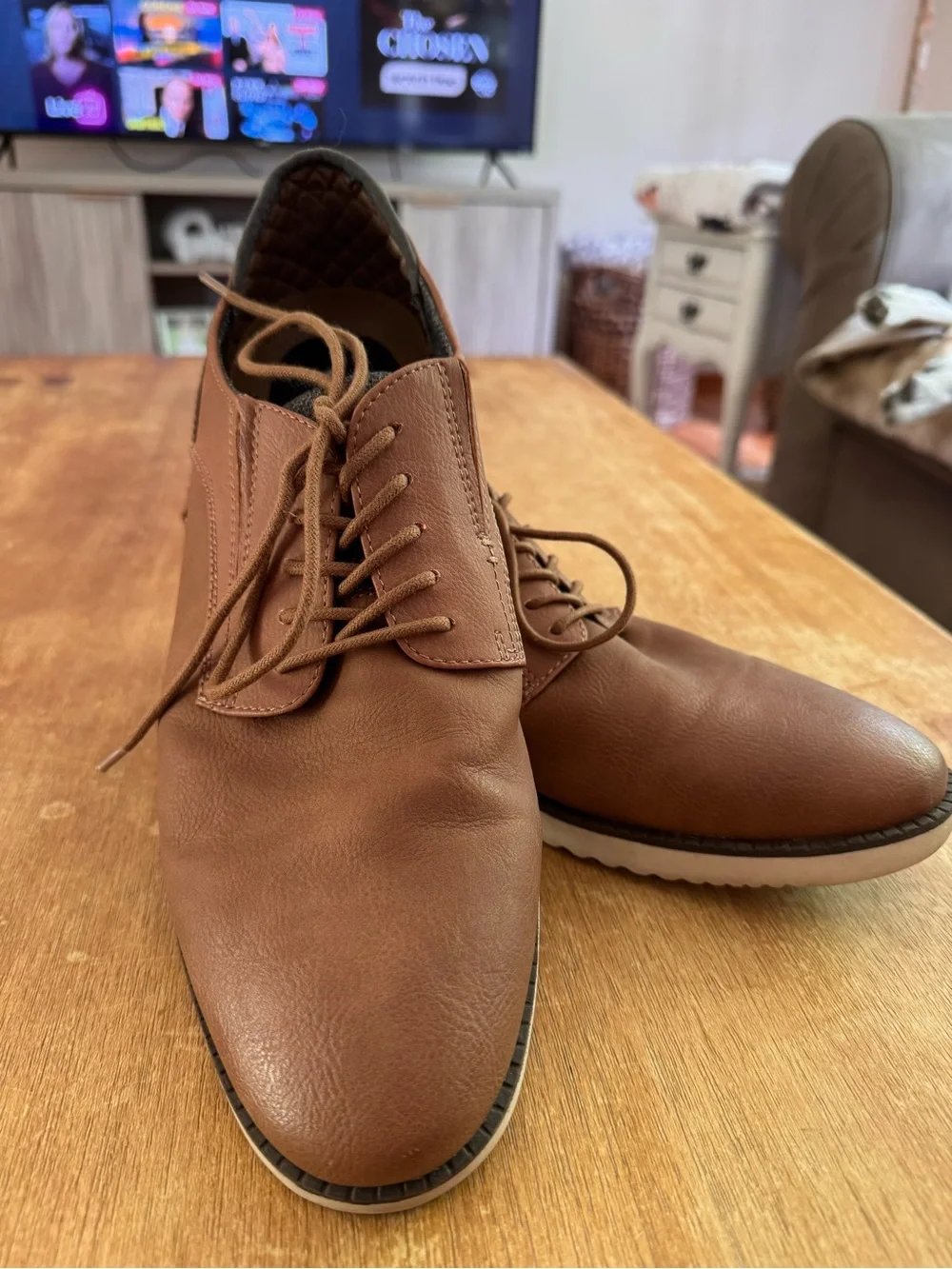 Dr. Scholl's Men's Tan Lace-Up  Oxfords